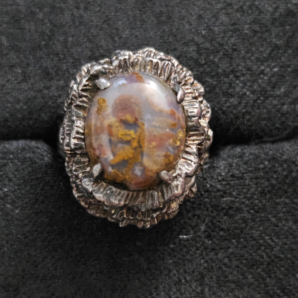 Sterling Silver Agate Ring (Vintage)